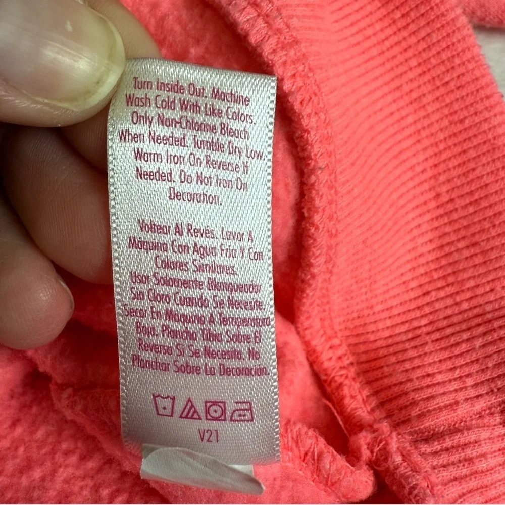 Justice Coral Cropped Fleece Hoodie
